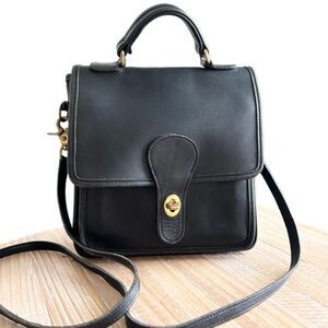 Vintage 1995 Coach Station 5130 Black Crossbody Handle Bag Handcrafted in USA